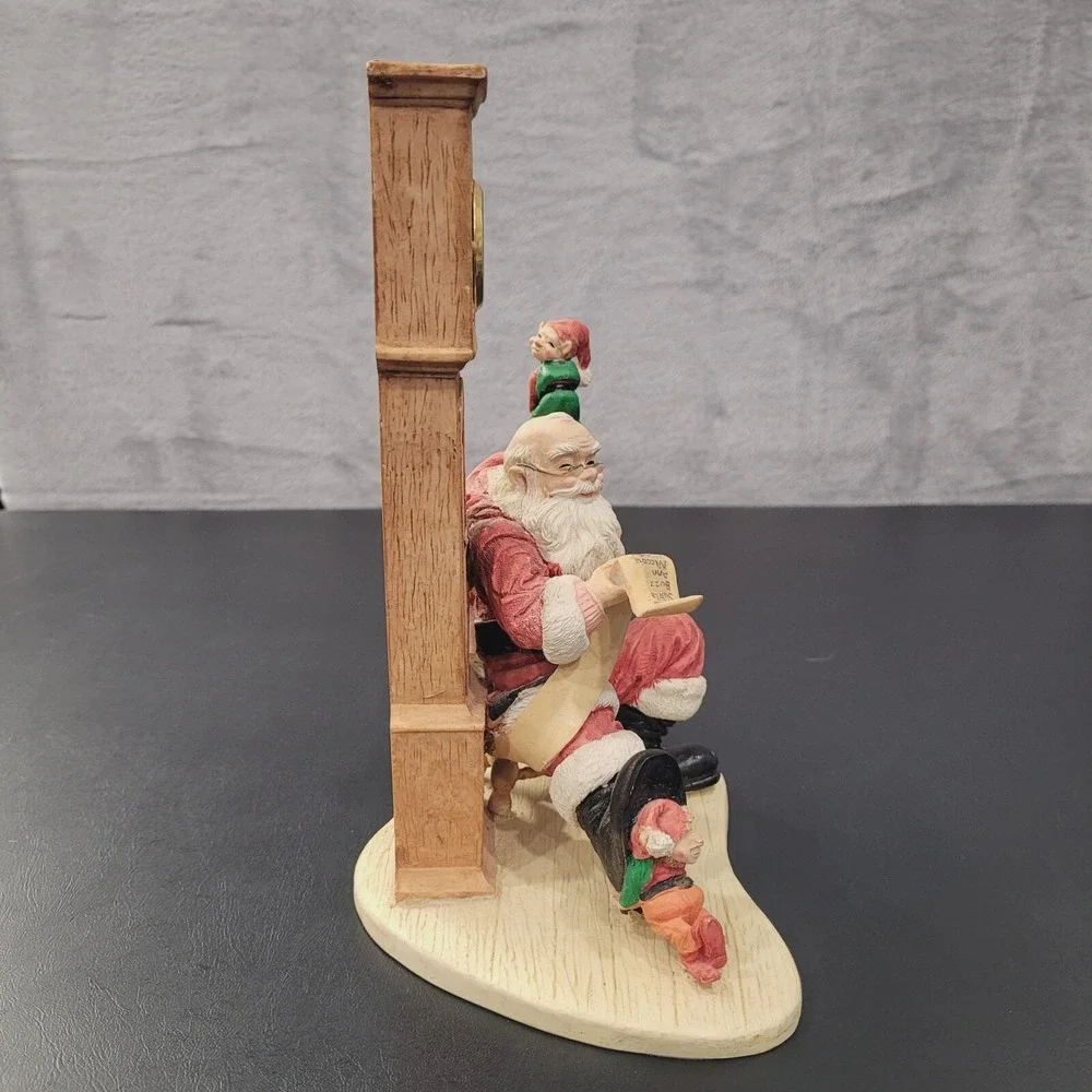 Howard Miller Christmas Clock Checkin It Twice 1995 Limited Edition Vtg Santa